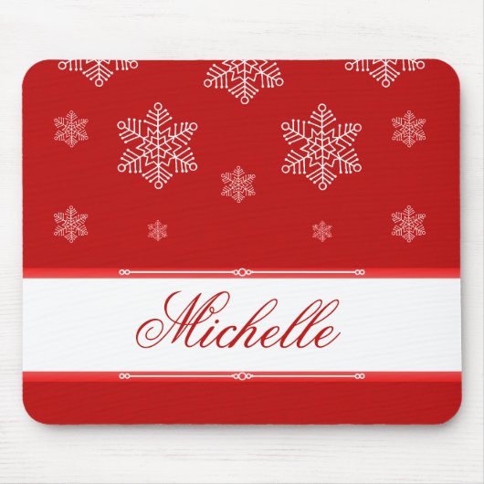 Lassen Sie es Schnee Holiday Mousepad, rot Mousepad (Vorne)