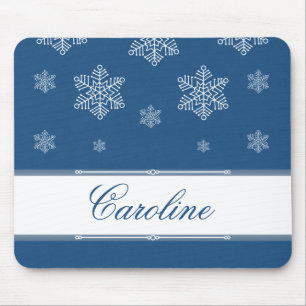 Lassen Sie es Schnee Holiday Mousepad, Royal Blue Mousepad