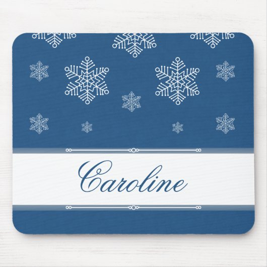 Lassen Sie es Schnee Holiday Mousepad, Royal Blue Mousepad (Vorne)