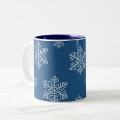 Lassen Sie es Schnee Holiday Tasse, Royal Blue Zweifarbige Tasse (Vorderseite Links)