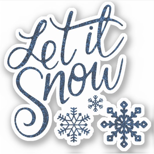 Lassen Sie es schnee Icy Blue Contour Aufkleber (Vorderseite)