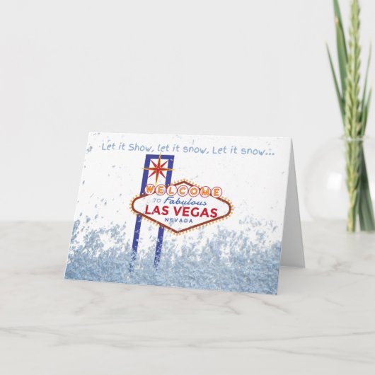 Lassen Sie es Schnee Las Vegas Weihnachtskarte Dankeskarte (Vorderseite)