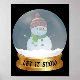 LASSEN SIE ES SCHNEE lustige Schneemann in der Wel Poster