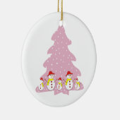 Lassen Sie es Schnee maßgeschneiderte Weihnachtssc Keramik Ornament (Rechts)