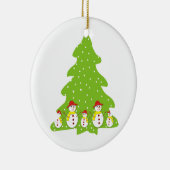 Lassen Sie es Schnee maßgeschneiderte Weihnachtssc Keramik Ornament (Rechts)