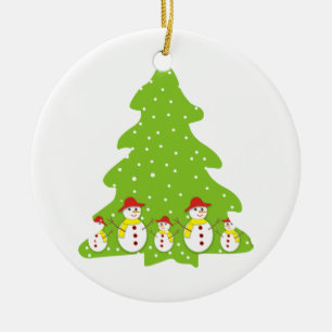 Lassen Sie es Schnee maßgeschneiderte Weihnachtssc Keramik Ornament