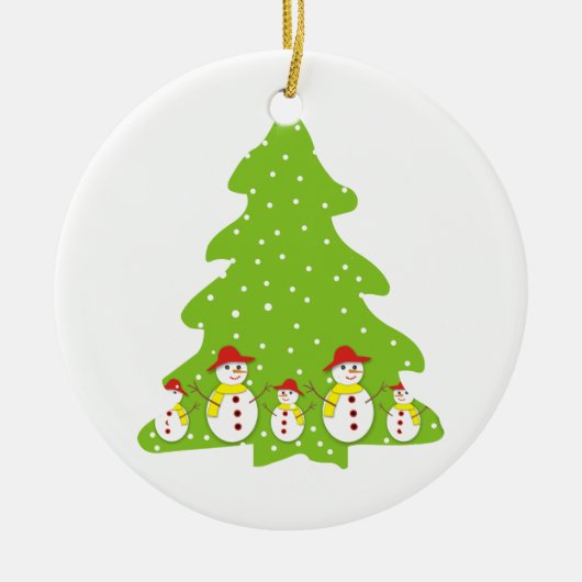 Lassen Sie es Schnee maßgeschneiderte Weihnachtssc Keramik Ornament (Vorne)