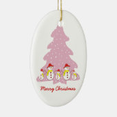 Lassen Sie es Schnee maßgeschneiderte Weihnachtssc Keramikornament (Rechts)