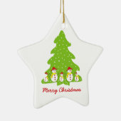 Lassen Sie es Schnee maßgeschneiderte Weihnachtssc Keramikornament (Rechts)