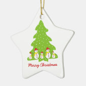 Lassen Sie es Schnee maßgeschneiderte Weihnachtssc Keramikornament (Links)