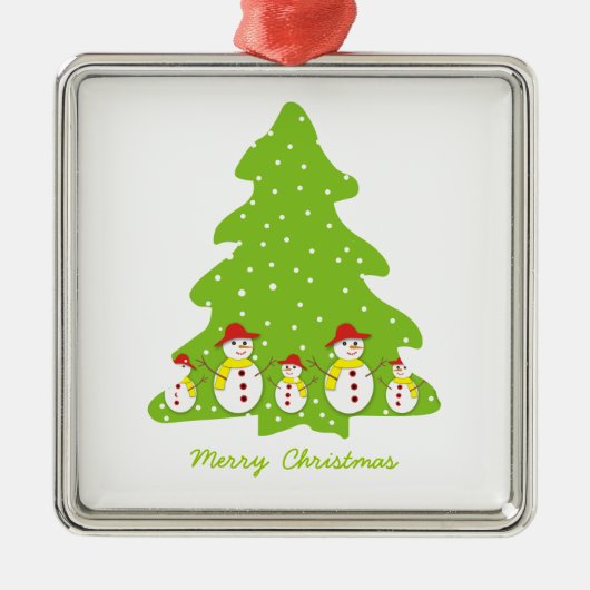 Lassen Sie es Schnee maßgeschneiderte Weihnachtssc Silbernes Ornament (Vorne)