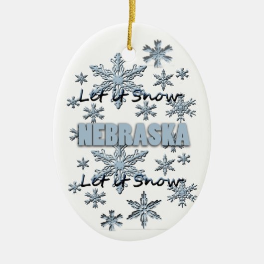 Lassen Sie es Schnee Nebraska Weihnachtsschmuck (Vorne)