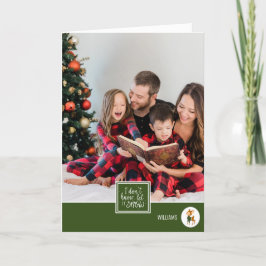 Lassen Sie es Schnee Niedlich Rentier Familie Foto Feiertagskarte