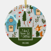 Lassen Sie es Schnee Niedlich Rentiername Grüne We Keramik Ornament (Vorne)