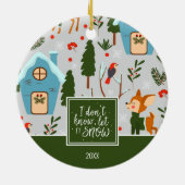 Lassen Sie es Schnee Niedlich Rentiername Grüne We Keramik Ornament (Hinten)