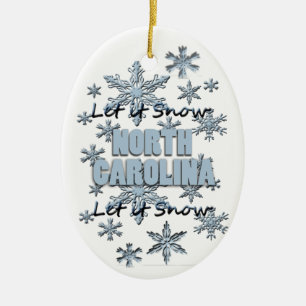 Lassen Sie es Schnee North Carolina Weihnachtsschm Keramikornament