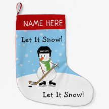 Lassen Sie es Schnee Personalisiert Hockey Snowman
