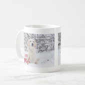 Lassen Sie es Schnee Red White Custom Foto Winter Kaffeetasse (Vorderseite Links)