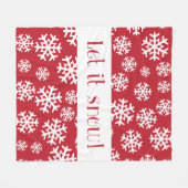 Lassen Sie es Schnee rot und weiß Schneeflocken Mu Fleecedecke (Vorderseite (Horizontal))