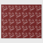 Lassen Sie es Schnee rot weißen Schnee Flatscreen  Geschenkpapier (Flach)