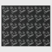 Lassen Sie es Schnee Schwarz-weiß Schnee Fliegen W Geschenkpapier (Flach)