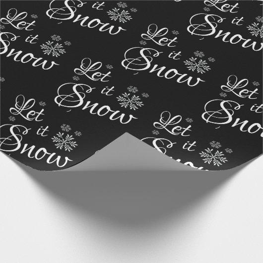 Lassen Sie es Schnee Schwarz-weiß Schnee Fliegen W Geschenkpapier (Ecke)