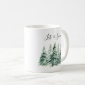 Lassen Sie es Schnee Wasserfarbe Weihnachtsbaum Kaffeetasse (VorderseiteRechts)