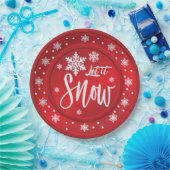 Lassen Sie es Schnee Weihnachten Design Plättchen Pappteller (Party)