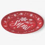 Lassen Sie es Schnee Weihnachten Design Plättchen Pappteller (Schrägansicht)