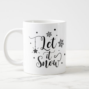 Lassen Sie es schnee/Weihnachts-Zitat /Tasse Jumbo-Tasse