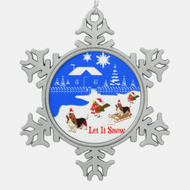 Lassen Sie es Schnee Weihnachtsschmuck Schneeflocken Zinn-Ornament