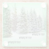 Lassen Sie es schneebedeckte Bäume grün glühen Win Glasuntersetzer (Rückseite)