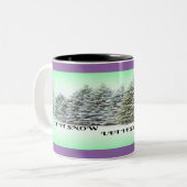 Lassen Sie es schneebedeckte Bäume grün glühen Win Zweifarbige Tasse (Vorderseite Links)