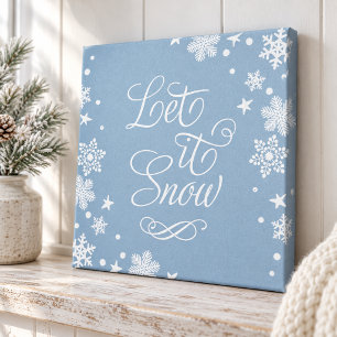 Lassen Sie es schneebedeckte blaue WinterschneeTyp Leinwanddruck