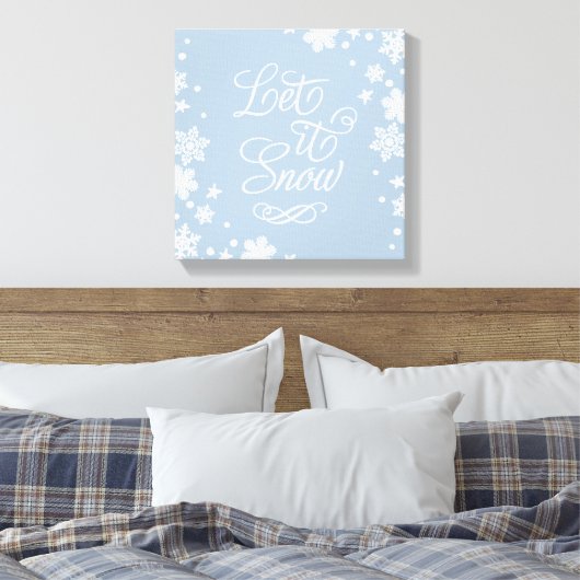 Lassen Sie es schneebedeckte blaue WinterschneeTyp Leinwanddruck (Insitu (Schlafzimmer))