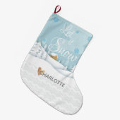 Lassen Sie es schneebedeckte Landschaft des Herzsc Großer Weihnachtsstrumpf (Vorderansicht (hängend))