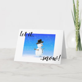 Lassen Sie es schneebedeckten Schneemann schneien Karte