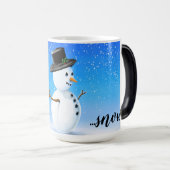 Lassen Sie es schneebedeckten Schneemann schneien Verwandlungstasse (VorderseiteRechts)