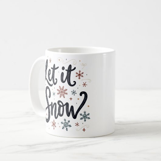 Lassen Sie es schneefarben Schneeflocke Elegante W Kaffeetasse (Vorderseite Links)