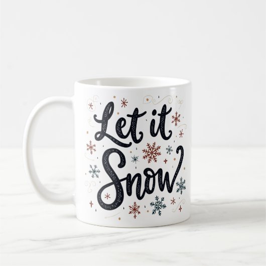 Lassen Sie es schneefarben Schneeflocke Elegante W Kaffeetasse (Links)