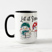 Lassen Sie es schneefeste Schneemänner Wasserfarbe Tasse (Links)