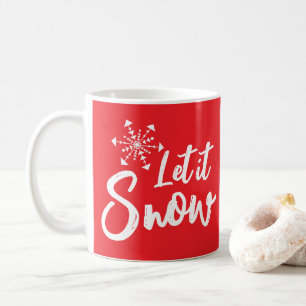Lassen Sie es schneeflattern roter Winter Kaffeetasse