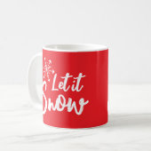 Lassen Sie es schneeflattern roter Winter Kaffeetasse (Vorderseite Links)