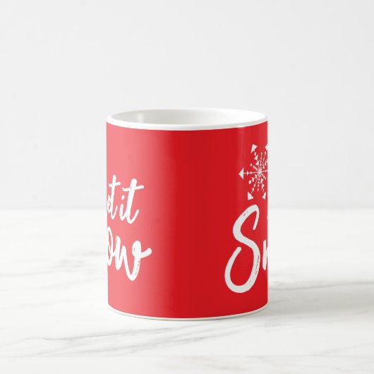 Lassen Sie es schneeflattern roter Winter Kaffeetasse (Mittel)