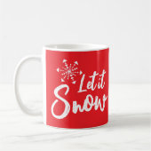Lassen Sie es schneeflattern roter Winter Kaffeetasse (Links)