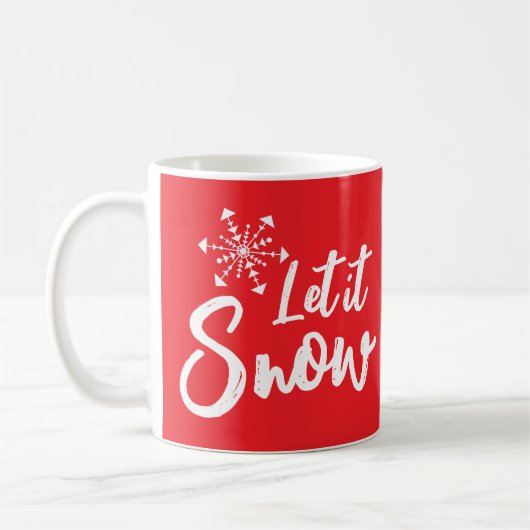 Lassen Sie es schneeflattern roter Winter Kaffeetasse (Links)