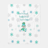 Lassen Sie es Schneeflocken Aquamarine Schneeflock Fleecedecke (Vorderseite)