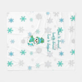 Lassen Sie es Schneeflocken Aquamarine Schneeflock Fleecedecke (Vorderseite (Horizontal))