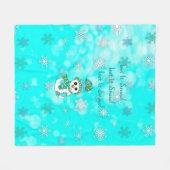 Lassen Sie es Schneeflocken Aquamarine Schneeflock Fleecedecke (Vorderseite (Horizontal))