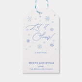 Lassen Sie es Schneeflocken frohe Weihnachten Geschenkanhänger (Vorderseite)